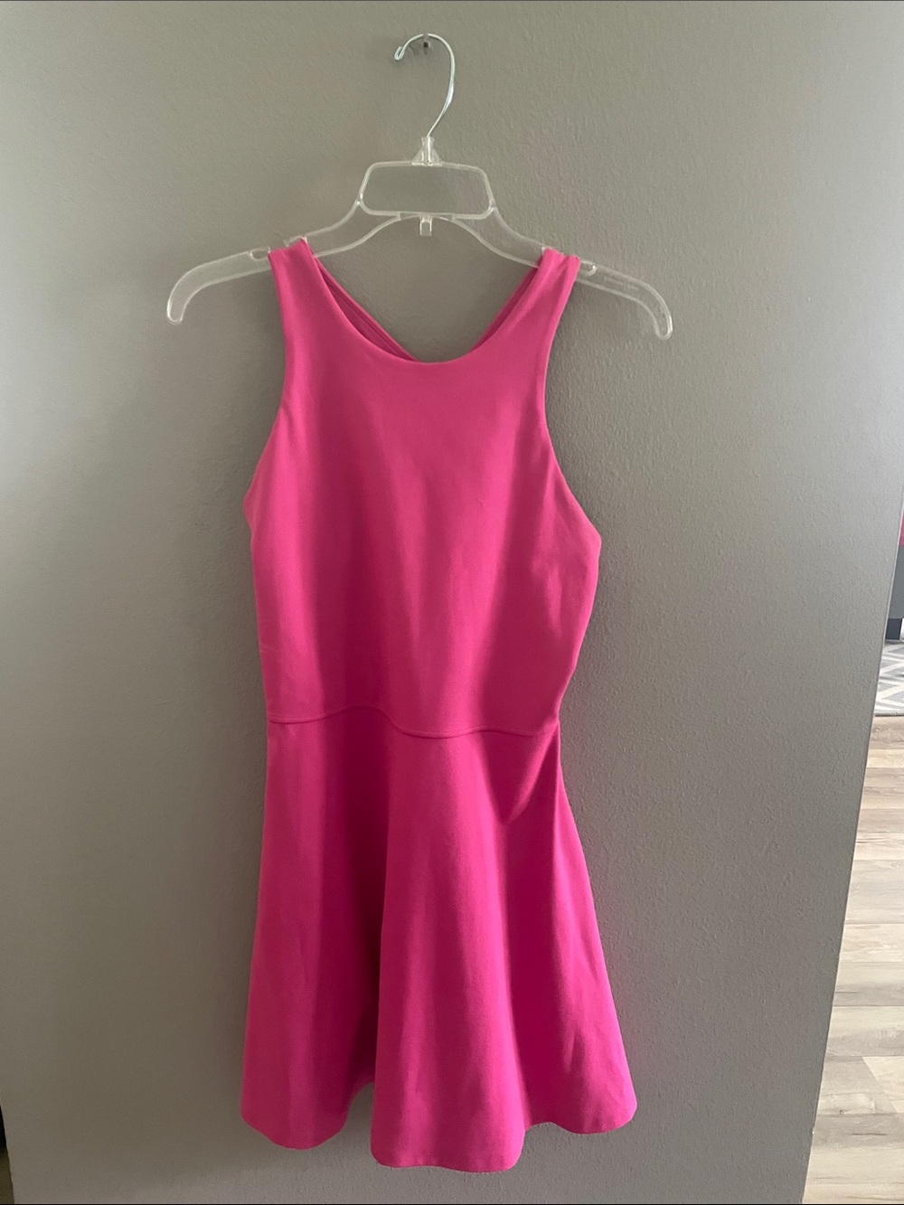 Athleta Hot Pink Sleeveless Fit-and-Flare Mini Dress